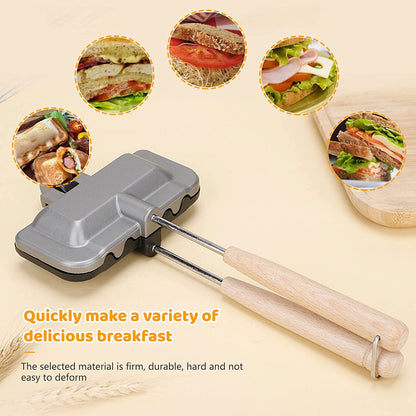 Sandwich Mold Food Grade Double-sided DIY Aluminum Alloy Gas Stove Sandwich Baking Pan Cooking Tool Kitchen Gadgets