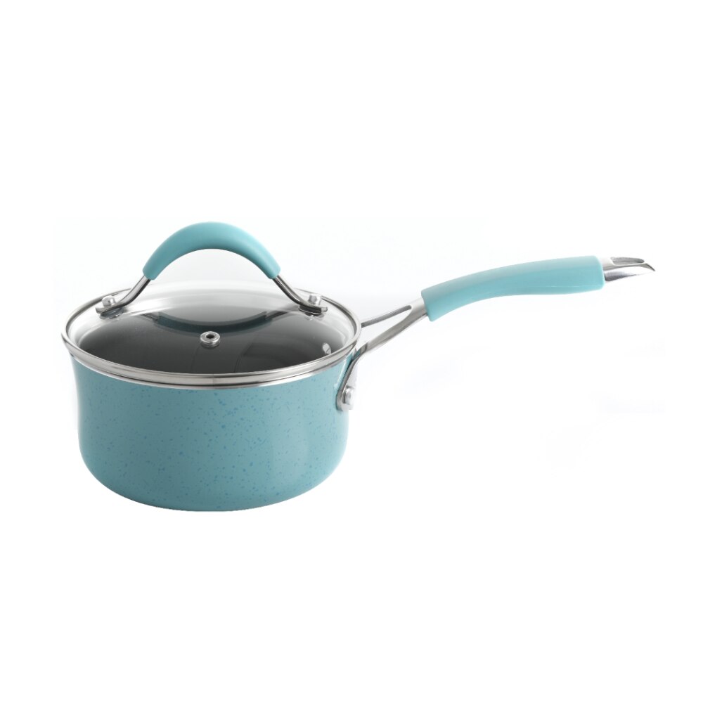 Kitchen Accessories Frontier Speckle 24-Piece Cookware Combo Set, Turquoise Kitchen Cookware Set