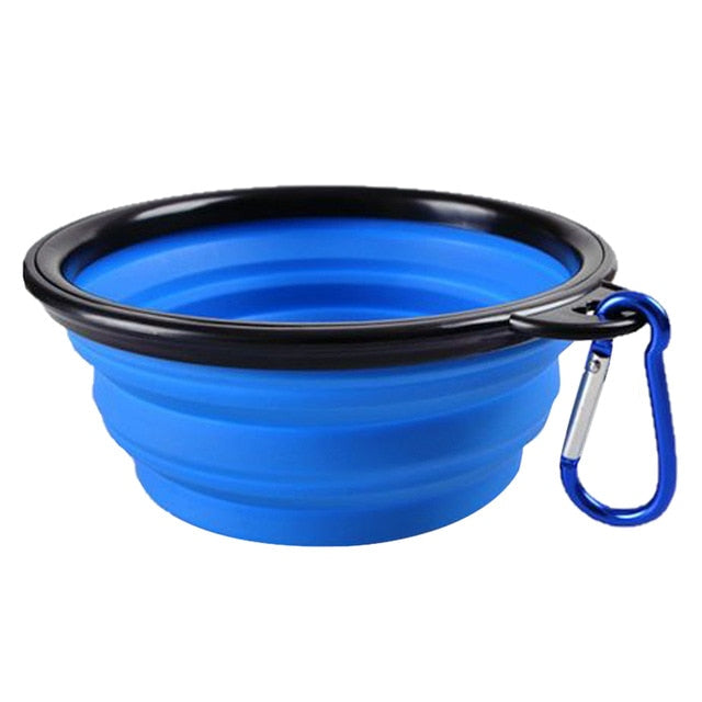 Collapsible Pet Silicone Dog Food Water Bowl Outdoor Camping Travel Portable Folding Pet Supplies Pet Bowl Dishes with Carabiner