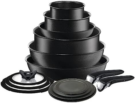Nonstick Cookware Set 14 Piece Induction Stackable, Detachable Handle, Removable Handle, RV Cookware, Cookware, Pots and Pans, O