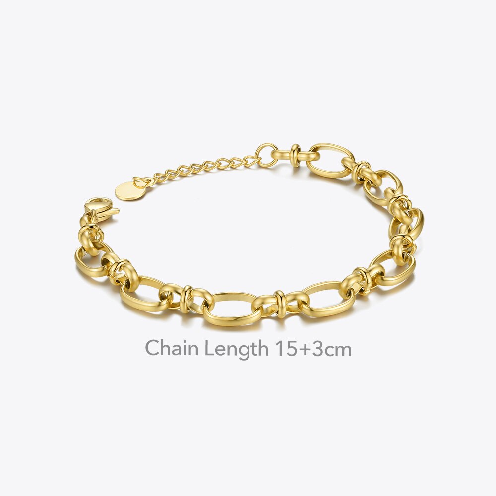 ENFASHION Bowknot Circles Chain Bracelets For Women Gold Color Bracelet Stainless Steel Fashion Jewelry Pulseras Mujer B202194