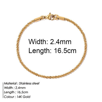 Gold Color Bracelet Stainless Steel Twist Cuban Chain Bracelet for Women Chain Bracelet Jewelry Gifts Wholesale Dropshipping