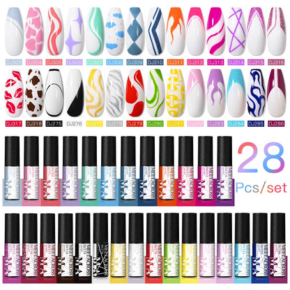 MEET ACROSS 6/12Pcs Nail Liner Gel Set Line Polish Gel Kit Nail Art Design For UV Paint Nail Drawing Polish DIY Painting Varnish