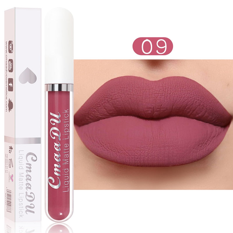 Sexy Long Lasting Velvet Matte Lip Gloss Liquid Lipstick Lip Makeup Women Beauty Red Nonstick Cup Waterproof Lip Gloss YZL2