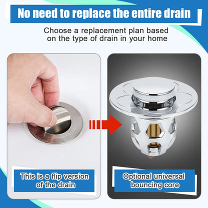 Drain Stopper Pop-Up Bounce Core Basin Drain Filter Valve Hair Catcher Shower Sink Strainer Bath Stopper Bathroom Drain Cover