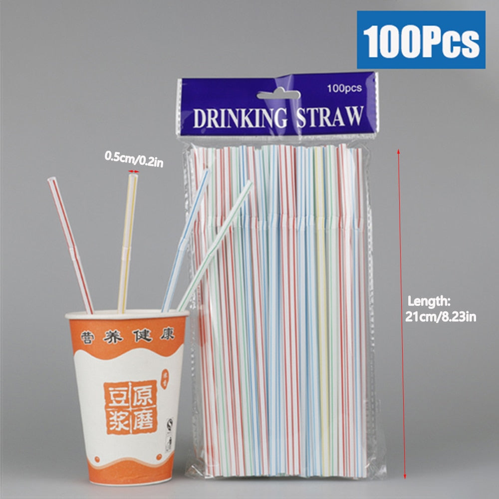 30/3000Pcs Black Colorful Drinking Straws Kunststof rietjes Milk Tea Bar Party Wedding Kitchen pajitas Beverage Straw Wholesale