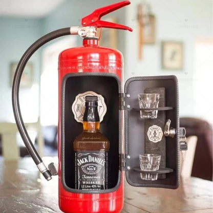 Fire Extinguisher Shape Wine Box Ornaments Mini Bar Wine Cabinet Crafts Decoration Champagne Liquor Storage Box Fireman&#39;s Gifts