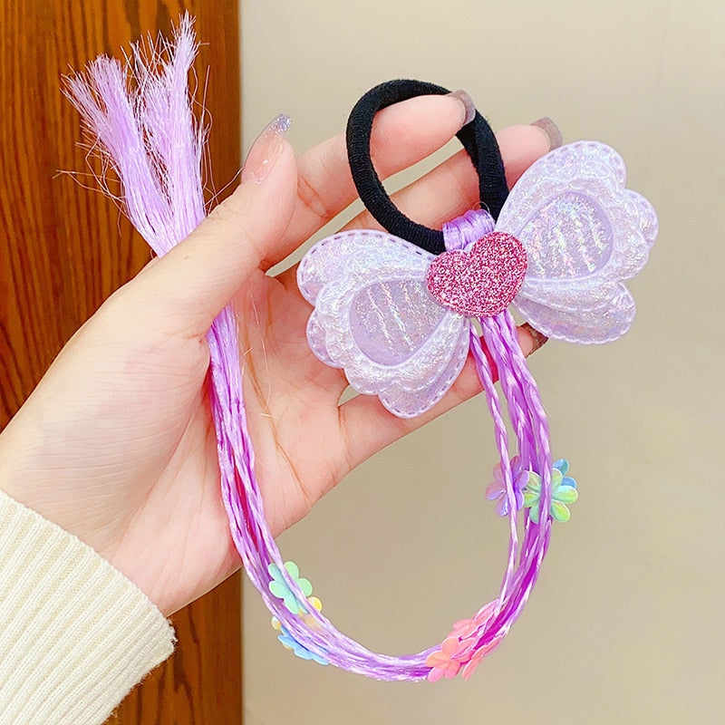 New Girls Colorful Wigs Ponytail Headbands Rubber Bands Beauty Hair Bands Headwear Kids Hair Accessories Head Band Hair Ornament