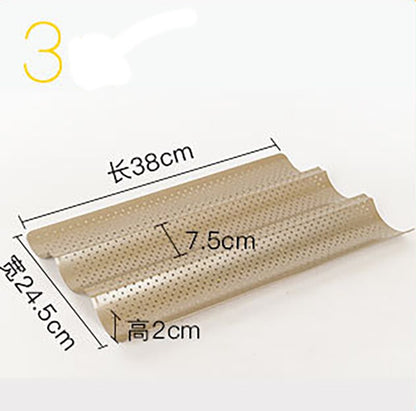 Kitchen Accessories Homemade Baguette Carbon Steel Pan French Bread Wands Baking Mold Nonstick Bakeware Pastry Tray Toaster Tool