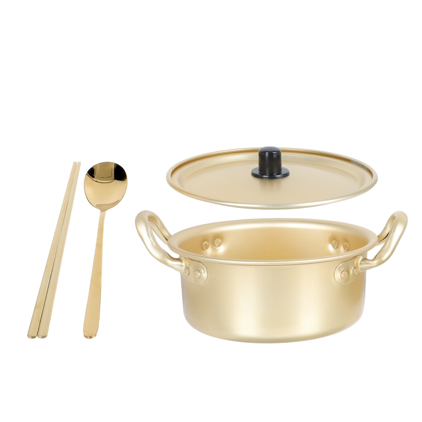 Yellow Outdoor Decor Korean Ramen Pot Noodle Lid Cauldron Aluminum Stock Household Cookware Portable Cooking Instant
