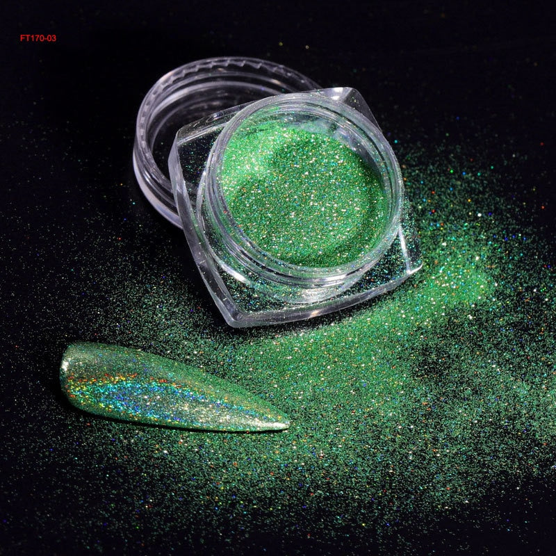 1pc 19Colors Nail Glitter Mirror Powder Chrome Dust Pigment 0.5g Paint Dip Metallic Shiny With Magic Effect Dust