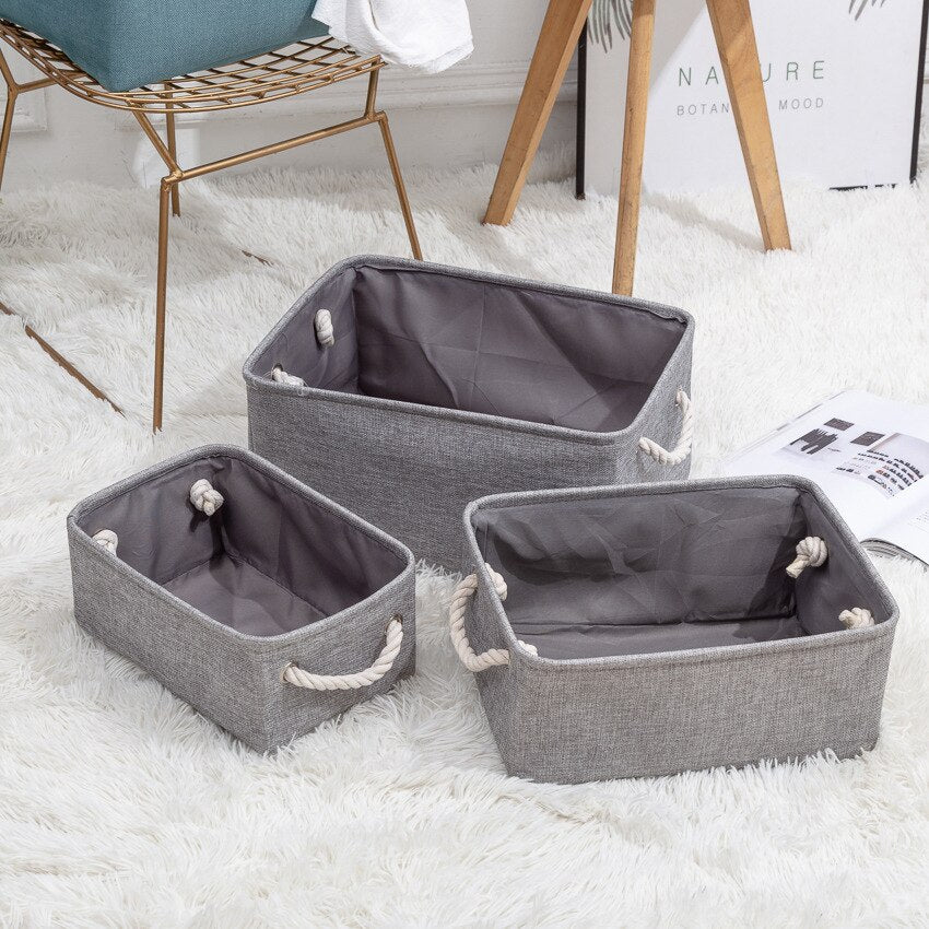 Home Supplies Free Shipping Folding Linen Organizer Box Baby Toys Socks Clothes Book Gadget House Office Laundry  Basket Storage