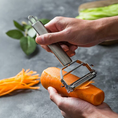 Stainless Steel Vegetable Julienne Peeler Double-Sided Blade Vegetable Cutter and Fruit Slicer Dual Blade Multi Kitchen Utensils