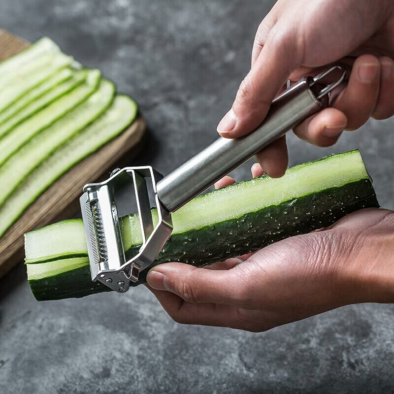 Stainless Steel Vegetable Julienne Peeler Double-Sided Blade Vegetable Cutter and Fruit Slicer Dual Blade Multi Kitchen Utensils