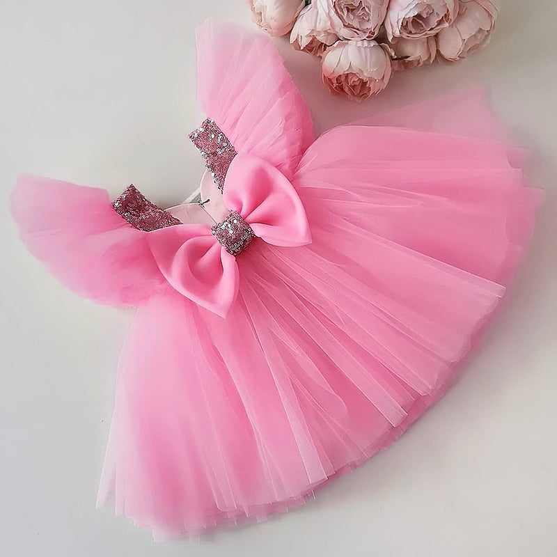 Girls Ruffles Princess Dress For Kids Wedding Elegant Party Tutu Prom Gown Children Birthday Pageant Communion Formal Vestidos