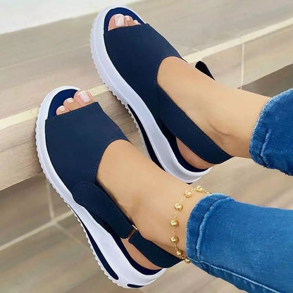 Fashion Shoes Women Platform Sandals Stretch Fabric Summer Women&#39;s Shoes Comfort Walking Ladies Sandalias Female Casual Footwear