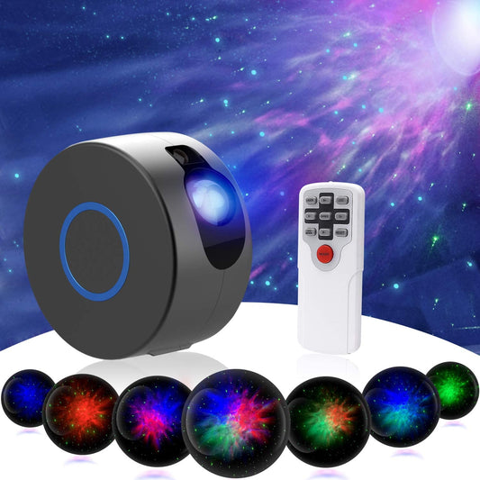 2 in 1 aurora starry sky projector 7 color night light star projector galaxy ocean nebula lamp with remote control for kids