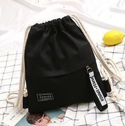 Canvas Drawsting Backpack Shoulder Bags For Women Female Solid Organizer Bags For Ipad Mobile Phone Zipper Outdoor Sports Bags