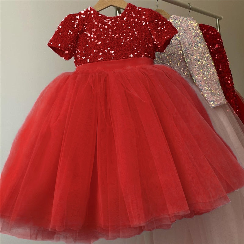 Girls Ruffles Princess Dress For Kids Wedding Elegant Party Tutu Prom Gown Children Birthday Pageant Communion Formal Vestidos