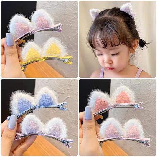 New Plush Cat Ears Hairpins Girls Cute Hair Clips Hair Accessories Women Sweet Barrettes Kids Fashion Ornaments Gift
