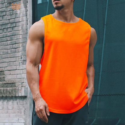 Gym Tank Top Men Mesh Quick Dry Bodybuilding Sleeveless Shirt Fitness Singlets Basketball Sportswear Muscle Vest Summer Clothing