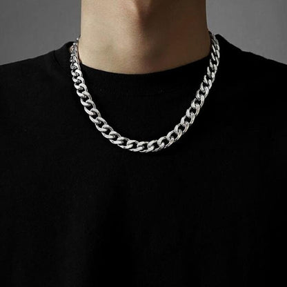 Stainless Steel Chain Necklace Long Hip Hop for Women Men on The Neck Fashion Jewelry Gift Accessories Silver Color Choker