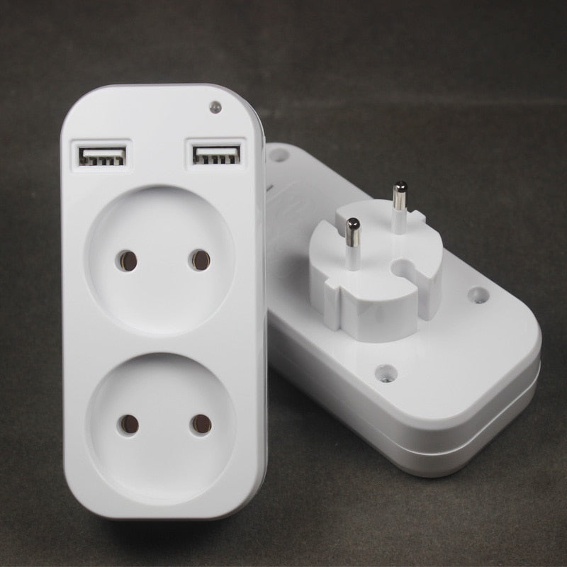 Wall Outlet USB plug adapter double Socket for phone charge Free shipping Double USB Port 5V 2A Usb Indicator light