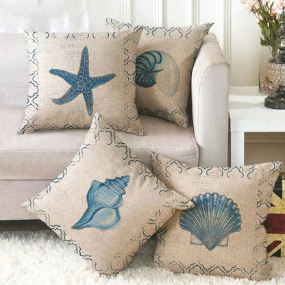 Pillowcase Sofa Cushion Cover Decoration Linen Pillow Case Decorative Pillow Marine Pattern Sofa Throw Pillow Cover Couch Pillow