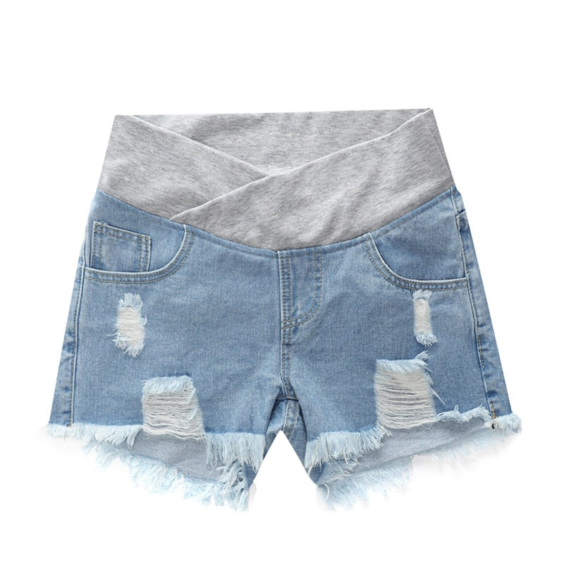 Pregnant Women&#39;s Shorts Summer Wear Low-Waisted Denim Shorts Summer Wear New Spring Loose Pants for Pregnant Clothes