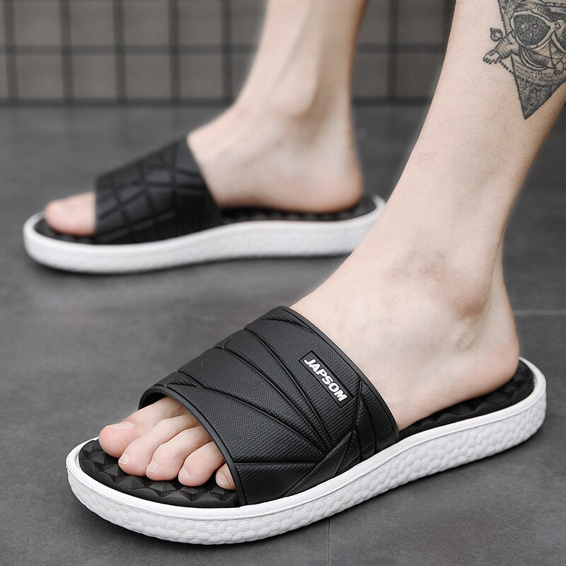 Men Soft Indoor Home Slippers Massage Slides House Shoes Foot Acupressure Sleepers Sliders Bedroom Room Summer Big Size Hot Sale