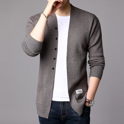 2022 Fashion Mens Cardigan Jackets Coats Streetwear Trend Windbreaker Autumn Overcoat Casual Sweater Jacket Men Clothing Black