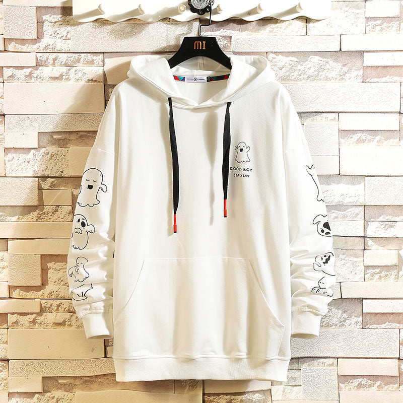 2023 Autumn  Spring Fashion Black White Sweatshirt Men&#39;S Hip Hop Long Sleeve Pullover Hoodies Sweatshirt Clothes