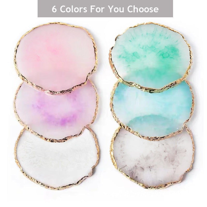 Wholesale Round Resin Agate Stone Nail Color Palette Gel Polish Pallet Mixing Paint Plate Manicure For Nails Art Display Shelf