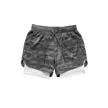 2022 Camo Running Shorts Men 2 In 1 Double-deck Quick Dry GYM Sport Shorts Fitness Jogging Workout Shorts Men Sports Short Pants