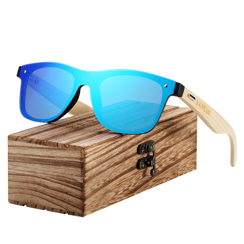 BARCUR Wood Glasses Bamboo Sunglasses Eyewear Accessories Female/Male Sunglasses Rimless for Men Glasses