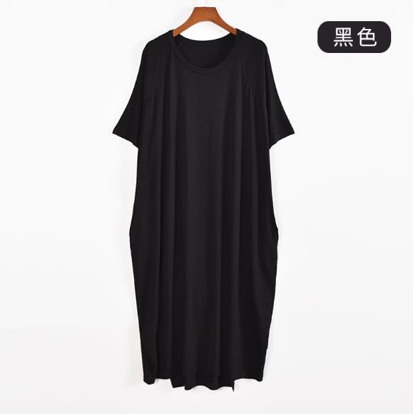 100 Kg wear night dress women short sleeve modal cotton nightshirt female loose long nightgowns women&#39;s home clothes with pocket