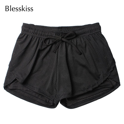 BLESSKISS Yoga Shorts Women Fitness Spandex Neon Elastic Lulu Summer Running Workout Short Leggings For Ladies Gym Sport Shorts