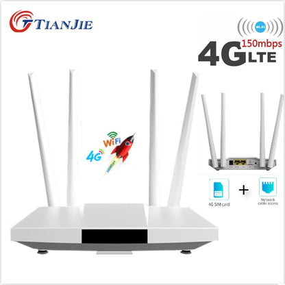 300Mbps 4G SIM Card Router Unlock LTE Wifi Antennas CPE RJ45 WAN/LAN Port Mobile Hotspot Wi-Fi Wireless Modem Broadband Network