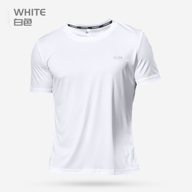 2023 Polyester Gym Shirt Sport T Shirt Men Short Sleeve Running Shirt Men Workout Training Tees Fitness Top Sport T-shirt