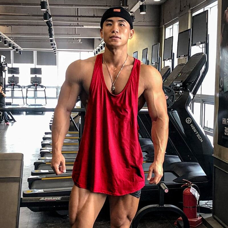 New Summer Brand Vest Mesh Gym Clothing Mens Tank Tops Sleeveless Shirt Bodybuilding Equipment Fitness Men&#39;s Stringer Tanktop