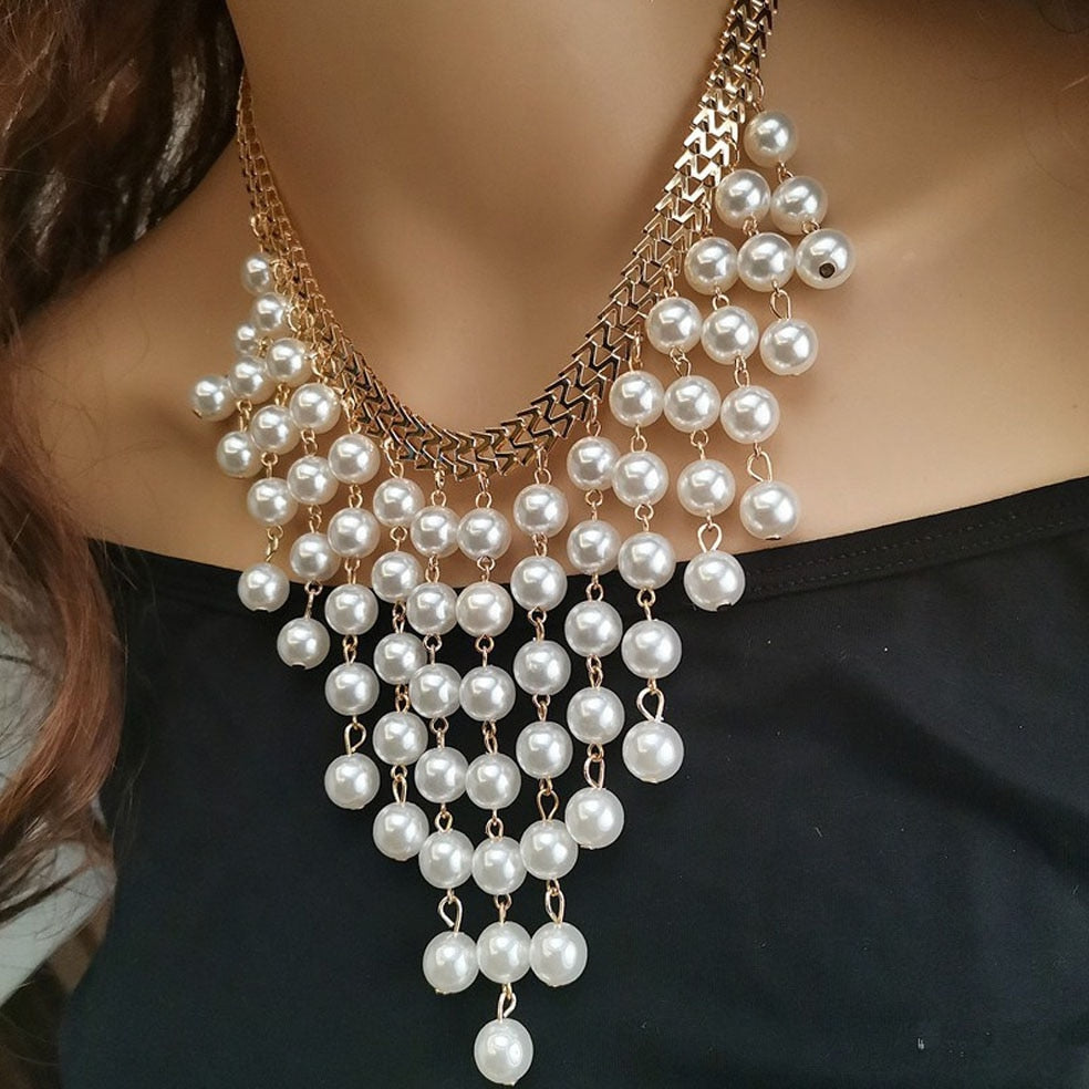 2021 Fashionable Women's Jewelry Neck Pendant Female Imitation Pearl Necklace Aesthetic Bead Necklace Jewelry Gifts for Women