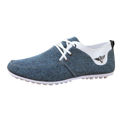 Brand Casual Shoes for Men Lace-up Linen Cloth Breathable Mens Canvas Shoes Moccasins Flats Driving Footwear Zapatos De Hombre