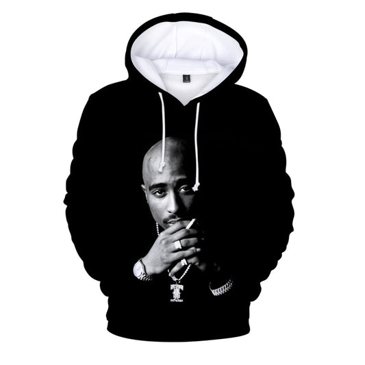 Hip Hop 2pac 3d Hoodie Sweatshirt Men Autumn Winter Pullovers Print Rapper Tupac Hoodies Long Sleeve Tops Black Hooded Hoodies