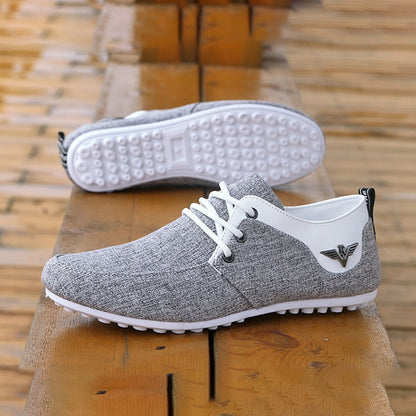 Brand Casual Shoes for Men Lace-up Linen Cloth Breathable Mens Canvas Shoes Moccasins Flats Driving Footwear Zapatos De Hombre