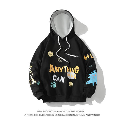 2023 Autumn  Spring Fashion Black White Sweatshirt Men&#39;S Hip Hop Long Sleeve Pullover Hoodies Sweatshirt Clothes