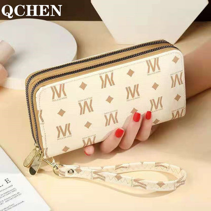 Women&#39;s wallet fashion Ladies mobile phone bag long printing new clutch bag star Double zipper hand strap bag Multiple color 697