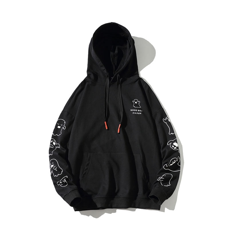 2023 Autumn  Spring Fashion Black White Sweatshirt Men&#39;S Hip Hop Long Sleeve Pullover Hoodies Sweatshirt Clothes