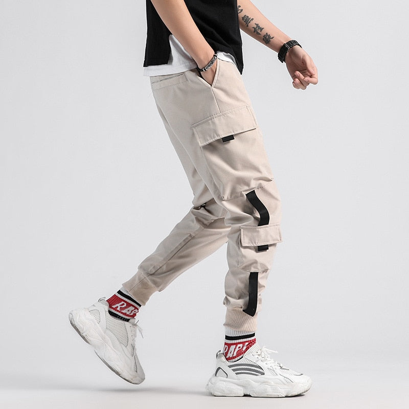 Black Cargo Pants Men Hip Hop Streetwear Jogger Harem Trousers Men Casual Harajuku Sweatpants Brand 2021 Summer New Men&#39;s Pants