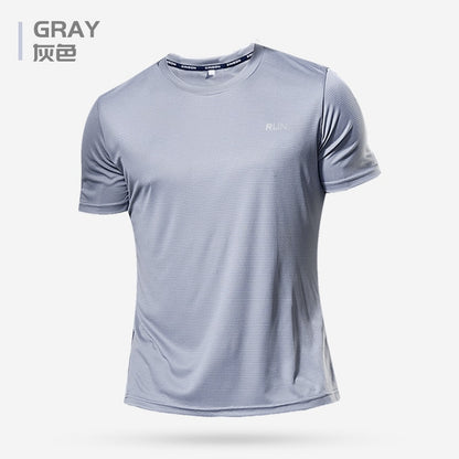 2023 Polyester Gym Shirt Sport T Shirt Men Short Sleeve Running Shirt Men Workout Training Tees Fitness Top Sport T-shirt