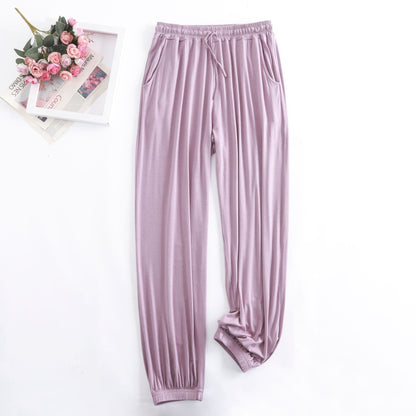 Pantalon Pour Femme New Autumn Winter Modal Women's Pajamas Pant Home Wear Sleep Bottoms Wide Leg Trousers 13 Colors